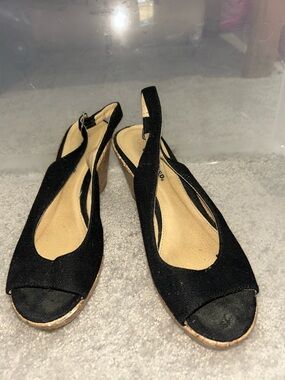 CLASSIFIED Slingback Peep-Toe Wedge Sandals